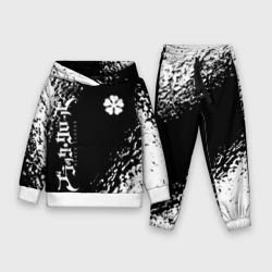 Детский костюм с толстовкой 3D Клевер с диагональной черной полосой