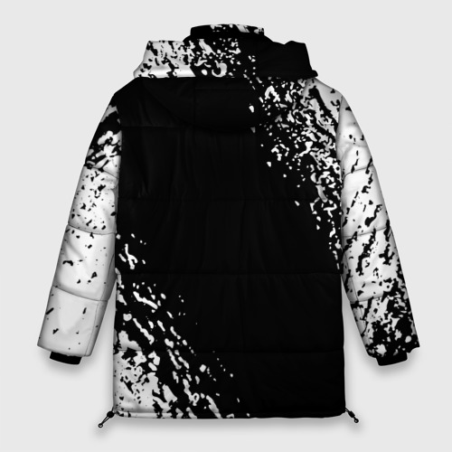 Женская зимняя куртка Oversize Клевер с диагональной черной полосой, цвет черный - фото 2