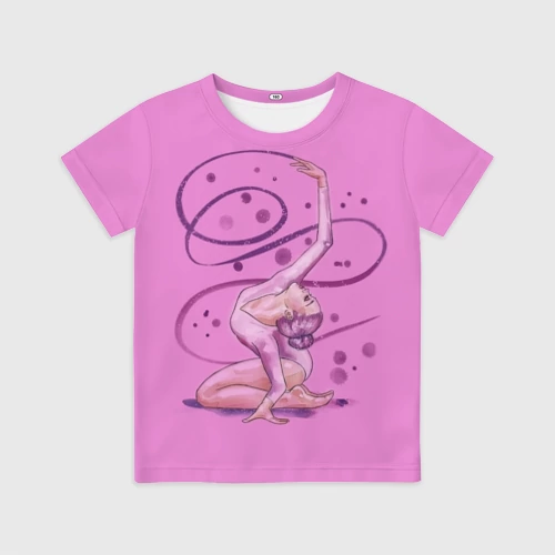 Детская футболка 3D с принтом Rhythmic Gymnastics, вид спереди #2