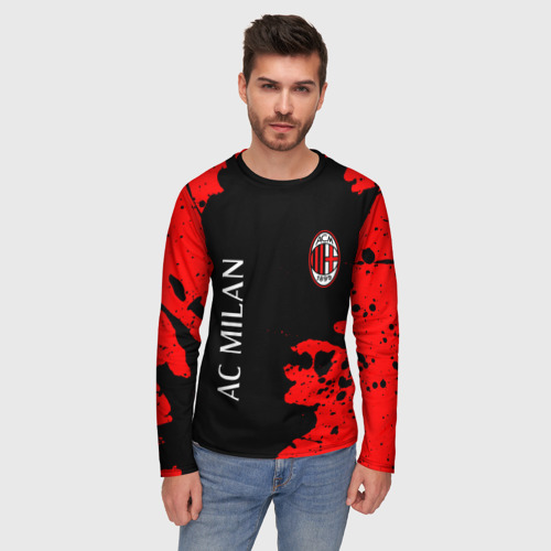 Мужской лонгслив 3D AC Milan Милан, цвет 3D печать - фото 3