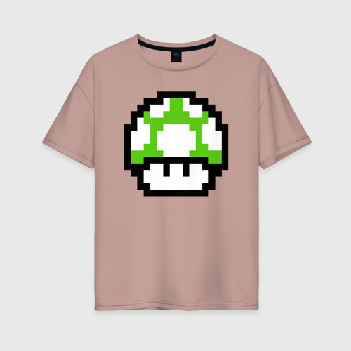 Женская футболка хлопок Oversize с принтом Гриб Марио, вид спереди #2