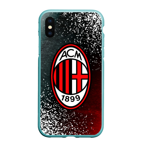 Чехол для iPhone XS Max матовый AC Milan Милан, цвет мятный