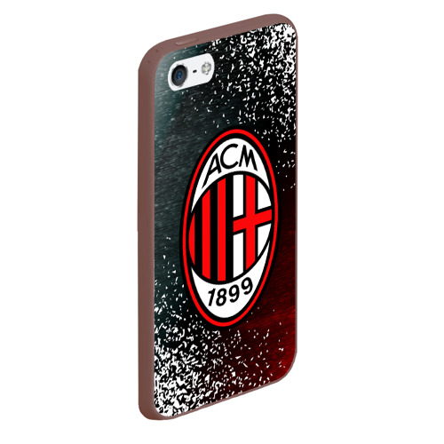 Чехол для iPhone 5/5S матовый AC Milan Милан, цвет коричневый - фото 3