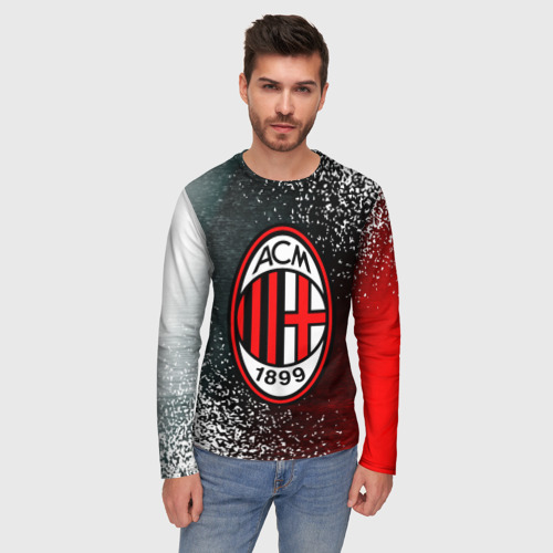 Мужской лонгслив 3D AC Milan Милан, цвет 3D печать - фото 3