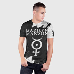 Мужская футболка 3D Slim Marilyn Manson м. Мэнсон - фото 2