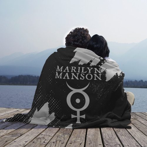 Плед 3D Marilyn Manson м. Мэнсон, цвет 3D (велсофт) - фото 3
