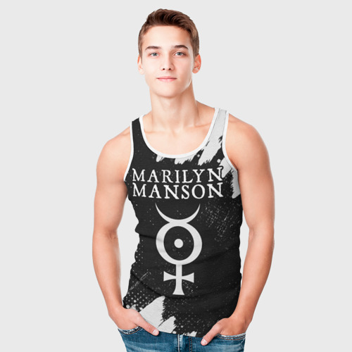 Мужская майка 3D Marilyn Manson м. Мэнсон, цвет 3D печать - фото 5