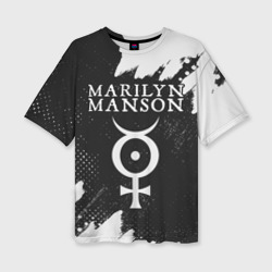 Женская футболка oversize 3D MARILYN MANSON / М. МЭНСОН