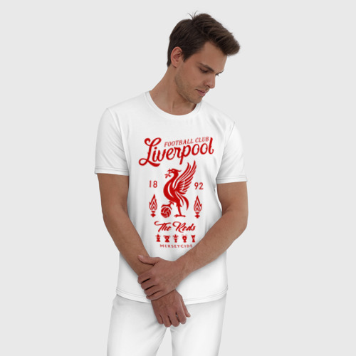 Мужская пижама хлопок LIVERPOOL FC, цвет белый - фото 3