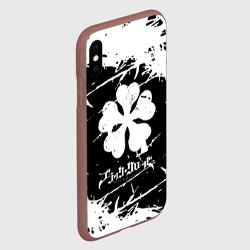 Чехол для iPhone XS Max матовый Черный клевер - фото 2