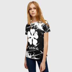 Женская футболка 3D Черный клевер - фото 2