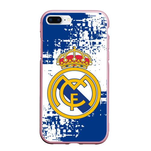 Чехол для iPhone 7Plus/8 Plus матовый REAL MADRID., цвет розовый