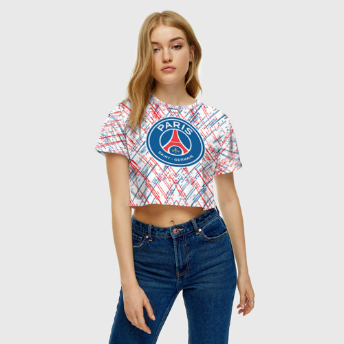 Женская футболка Crop-top 3D PSG. - фото 3