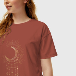 Женская футболка хлопок Oversize Лунный свет - фото 2