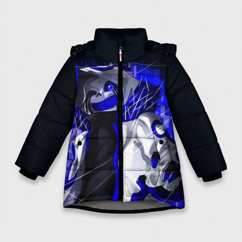 Зимняя куртка для девочек 3D с принтом Undertale, вид спереди #2
