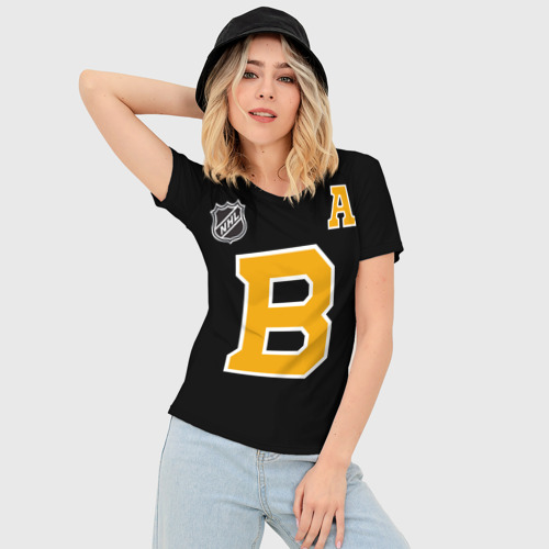 Женская футболка 3D Slim Boston Bruins Patrice Bergeron, цвет 3D печать - фото 3