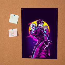 Постер с принтом Дзётаро указывает смазанный для любого человека, вид спереди №2. Цвет основы: белый