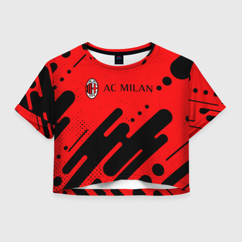 Женская футболка Crop-top 3D AC MILAN / МИЛАН, цвет 3D печать