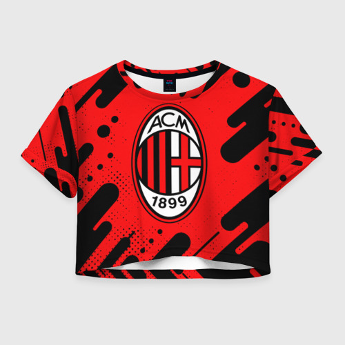 Женская футболка Crop-top 3D AC MILAN / МИЛАН