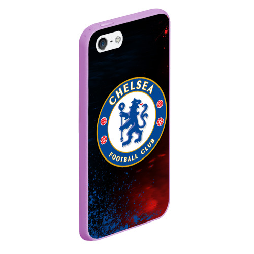 Чехол для iPhone 5/5S матовый Chelsea f.c. Челси, цвет сиреневый - фото 3