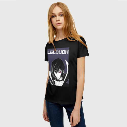 Женская футболка 3D с принтом Лелуш, фото на моделе #1