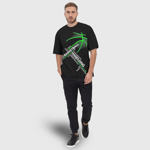 Мужская футболка oversize 3D Basketball handlendinhg, цвет 3D печать - фото 5