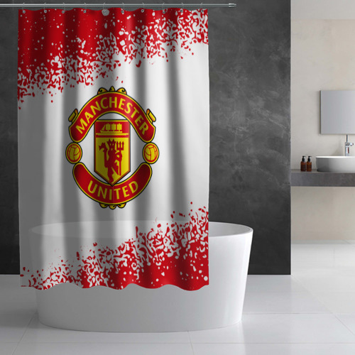 Штора 3D для ванной Manchester united - фото 3