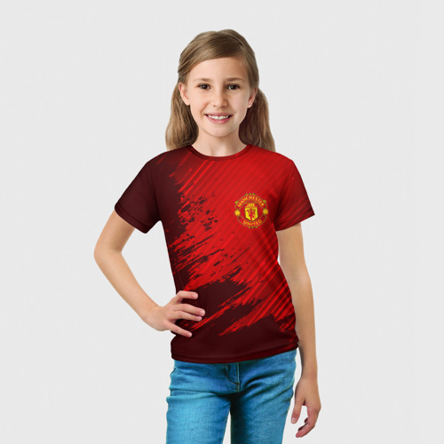 Детская футболка 3D Manchester united, цвет 3D печать - фото 5