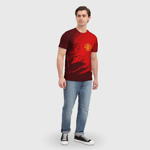Мужская футболка 3D с принтом Manchester united, вид сбоку #3