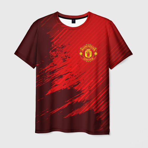 Мужская футболка 3D с принтом Manchester united, вид спереди #2