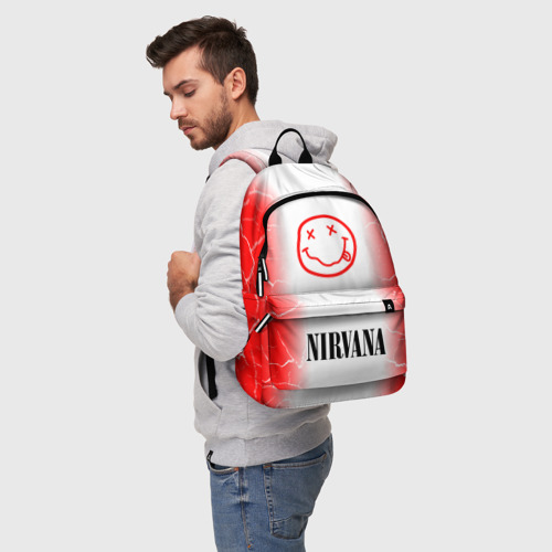 Рюкзак 3D с принтом NIRVANA / НИРВАНА, фото на моделе #1