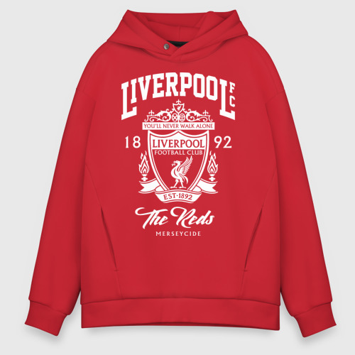 Мужское худи Oversize хлопок Liverpool FC, цвет красный