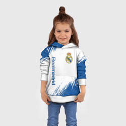 Толстовка с принтом Real Madrid Реал Мадрид для ребенка, вид на модели спереди №3. Цвет основы: белый