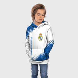 Толстовка с принтом Real Madrid Реал Мадрид для ребенка, вид на модели спереди №2. Цвет основы: белый