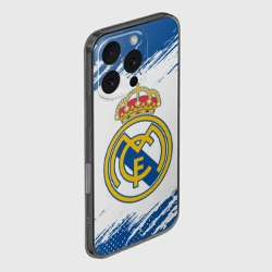Чехол для iPhone 16 Pro силиконовый с защитой камеры Real Madrid Реал Мадрид - фото 2