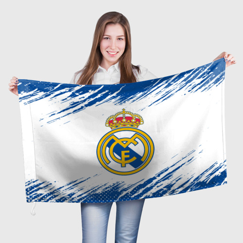 Флаг с принтом Real Madrid Реал Мадрид, вид спереди №1