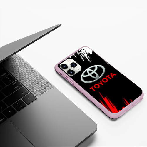 Чехол для iPhone 11 Pro матовый TOYOTA., цвет розовый - фото 5