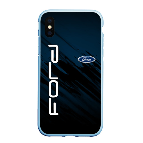Чехол для iPhone XS Max матовый Ford, цвет голубой