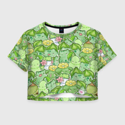 Женская футболка Crop-top 3D Стая травяных