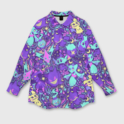 Женская рубашка oversize 3D Сумеречные монстрики