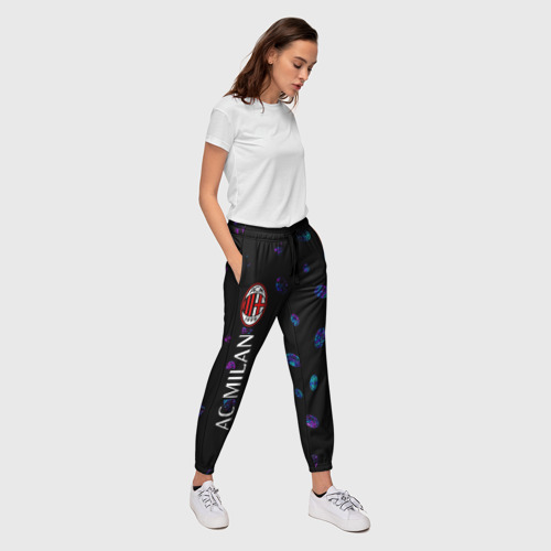 Женские брюки 3D с принтом AC MILAN / МИЛАН, вид сбоку #3