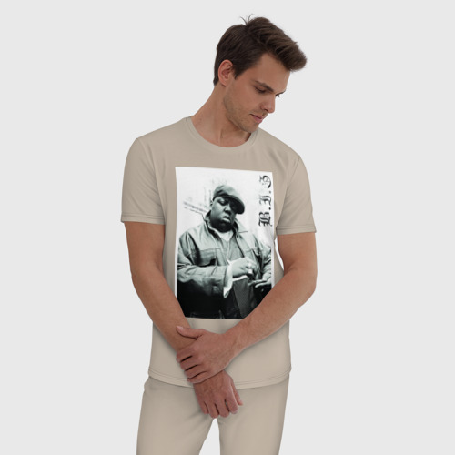 Мужская пижама хлопок The Notorious B.I.G, цвет миндальный - фото 3