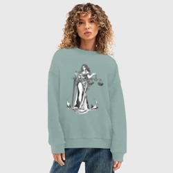 Женский свитшот oversize без начеса хлопок Фемида светлая - фото 2