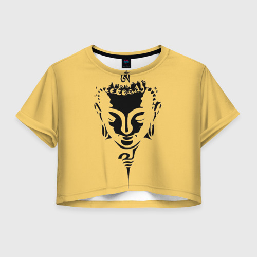 Женская футболка Crop-top 3D Будда, цвет 3D печать