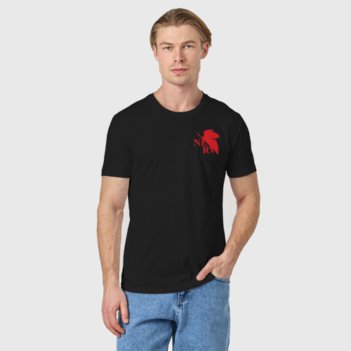 Мужская футболка хлопок Нерв лого, цвет черный - фото 3
