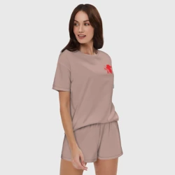 Женская пижама с шортиками хлопок Нерв лого - фото 2
