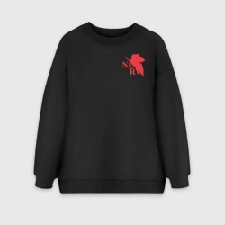 Женский свитшот oversize без начеса хлопок Нерв лого