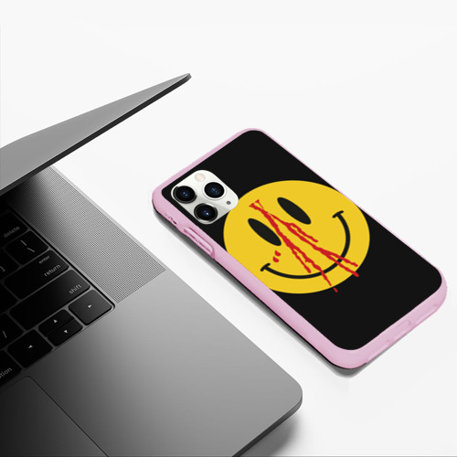 Чехол для iPhone 11 Pro Max матовый Pop Up Smiley, цвет розовый - фото 5