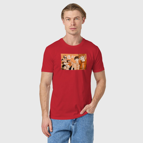 Мужская футболка хлопок Haikyuu Волейбол Аниме, цвет красный - фото 3