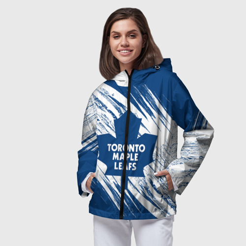 Женская ветровка 3D Toronto Maple Leafs Торонто Мейпл Лифс, цвет черный - фото 4